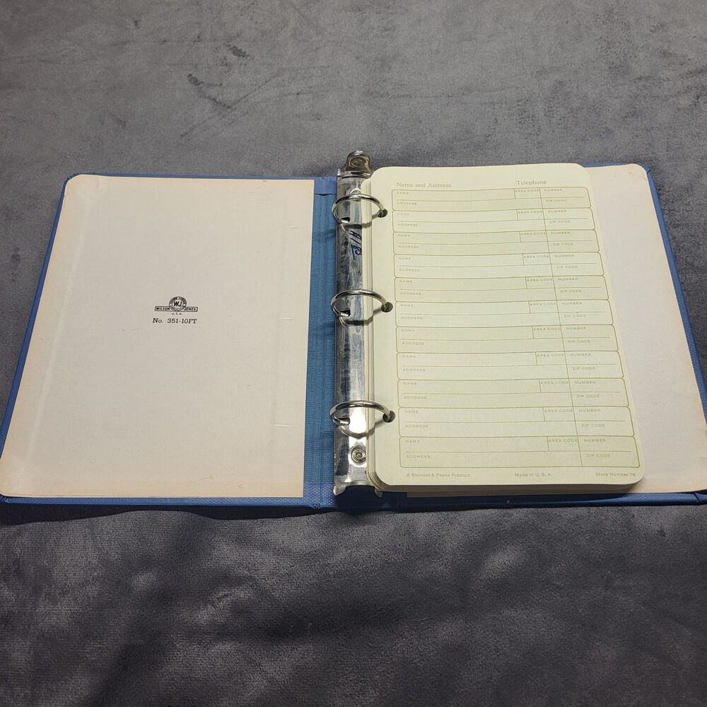 Vintage Wilson Jones 310-10ft Telephone & Address Book Analog 3 ring